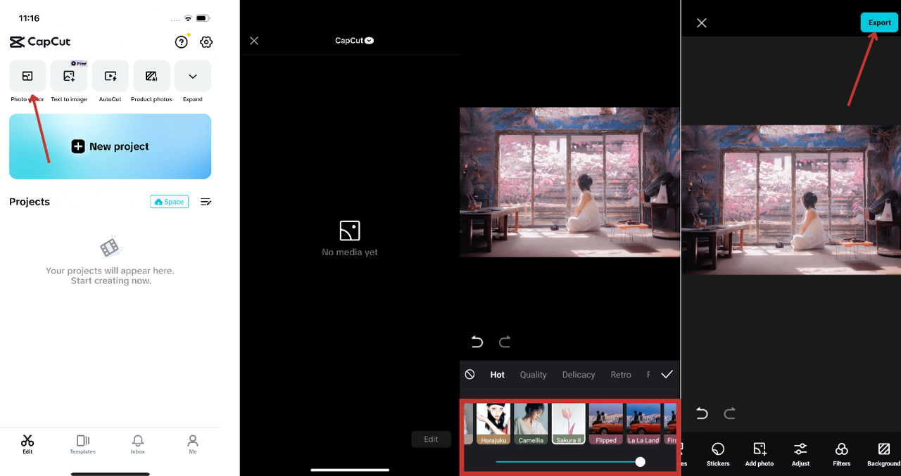 Ajoutez des filtres avec CapCut
