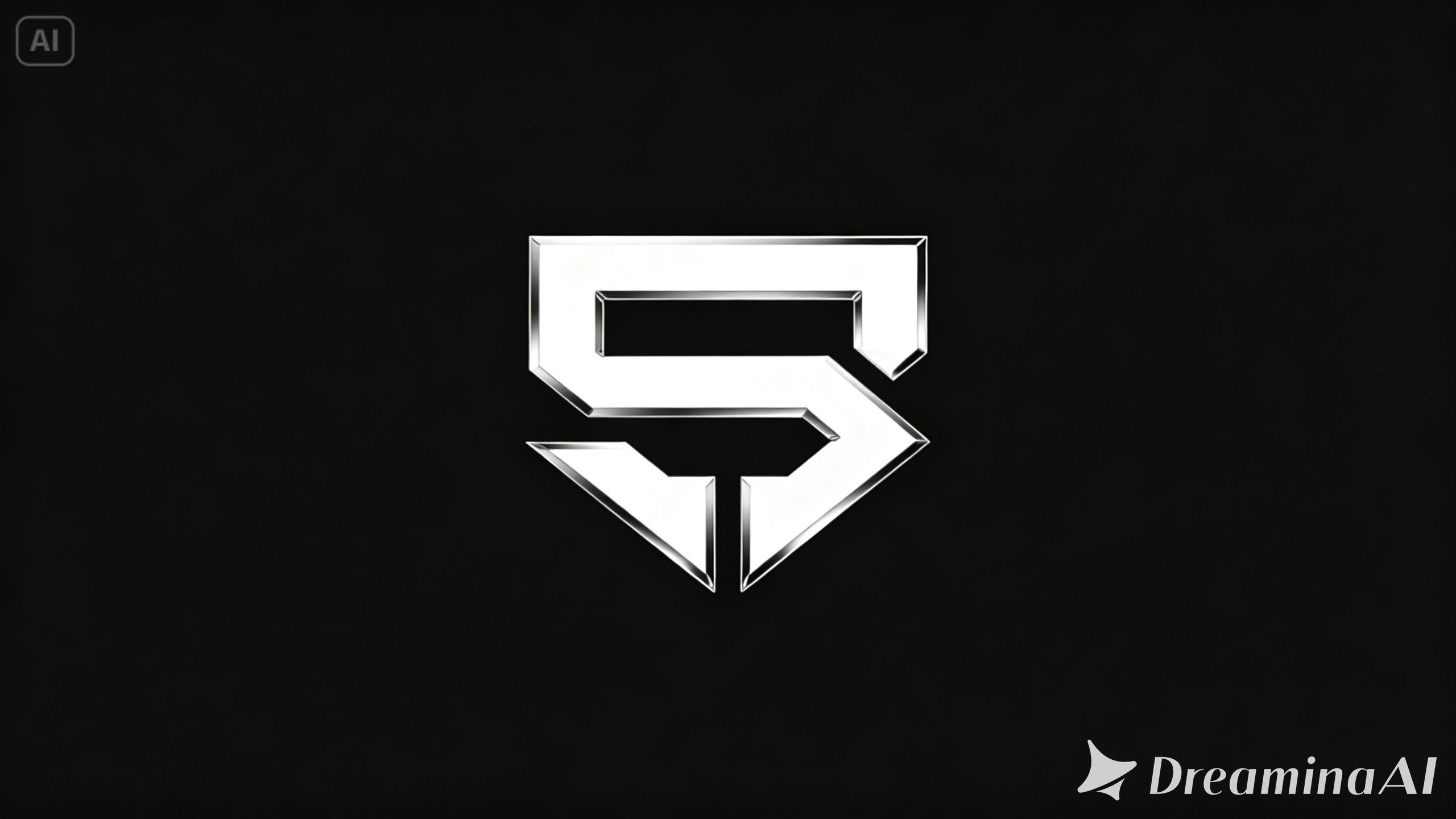 검은색과 흰색으로 약간의 메탈릭이 있는 스트리트웨어 로고