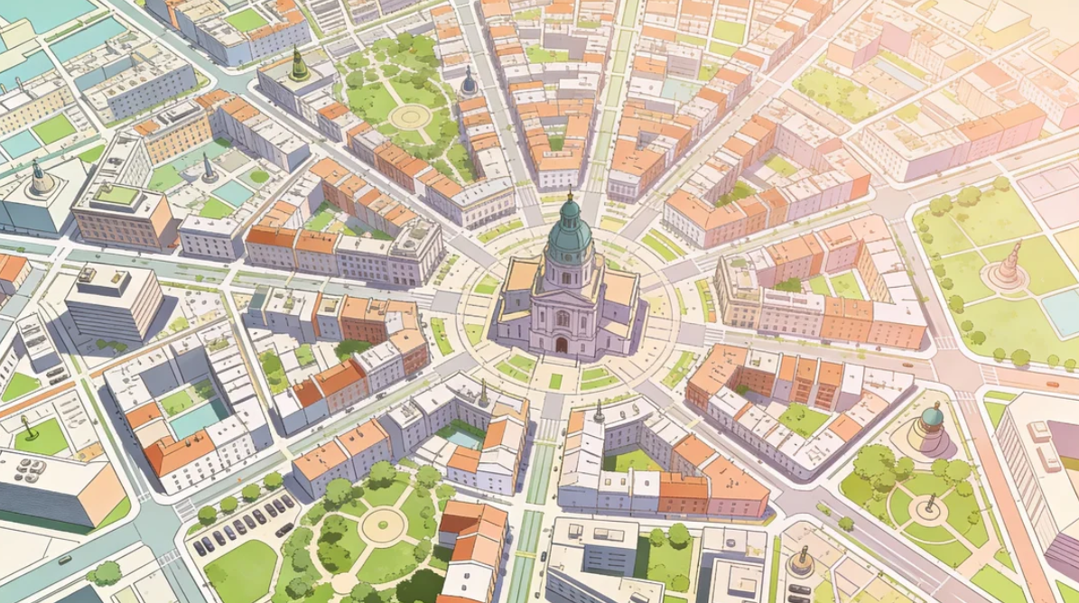 도시 지도 일러스트레이션 이미지