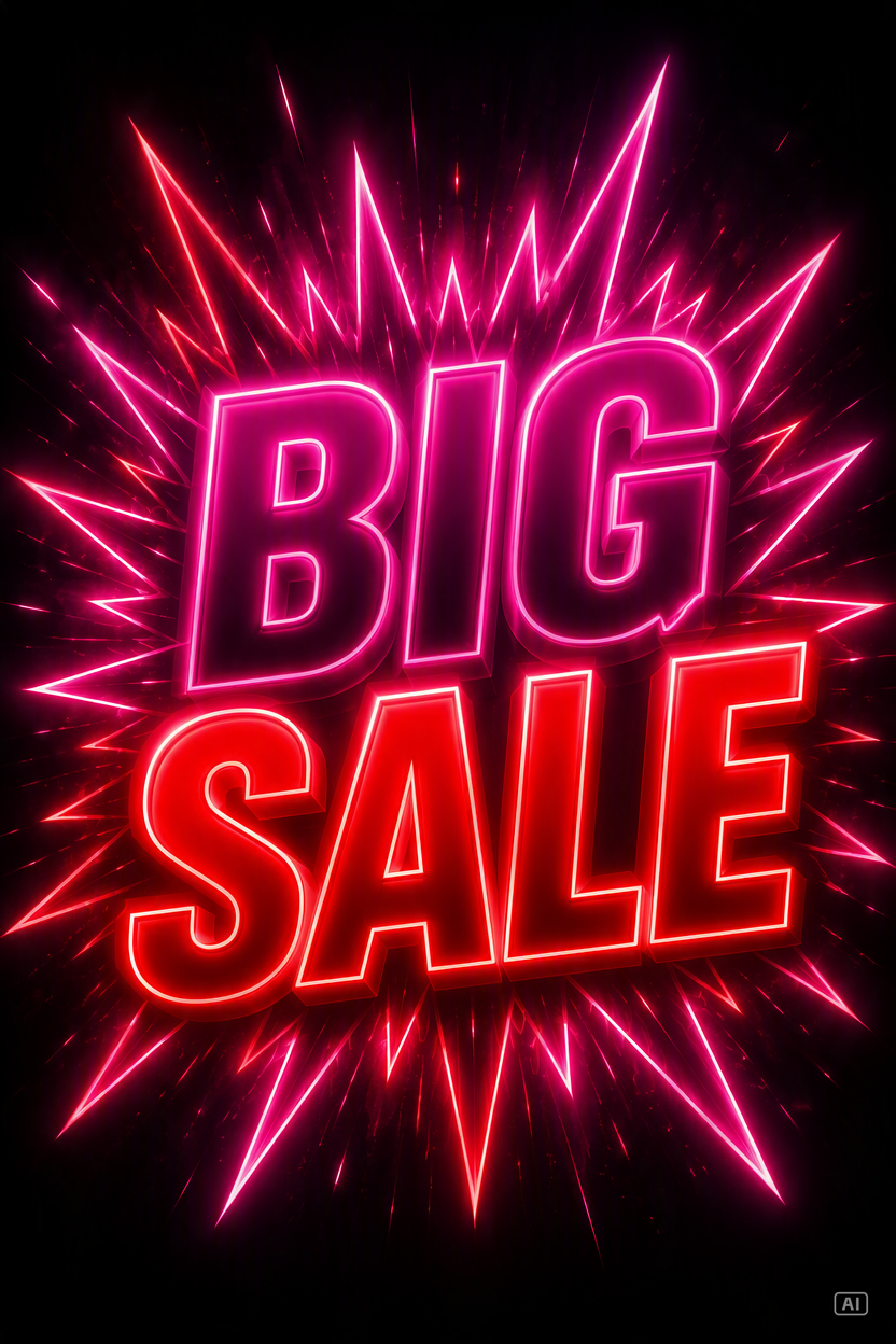 Black Friday flyer neon burst image generated by Pippit
