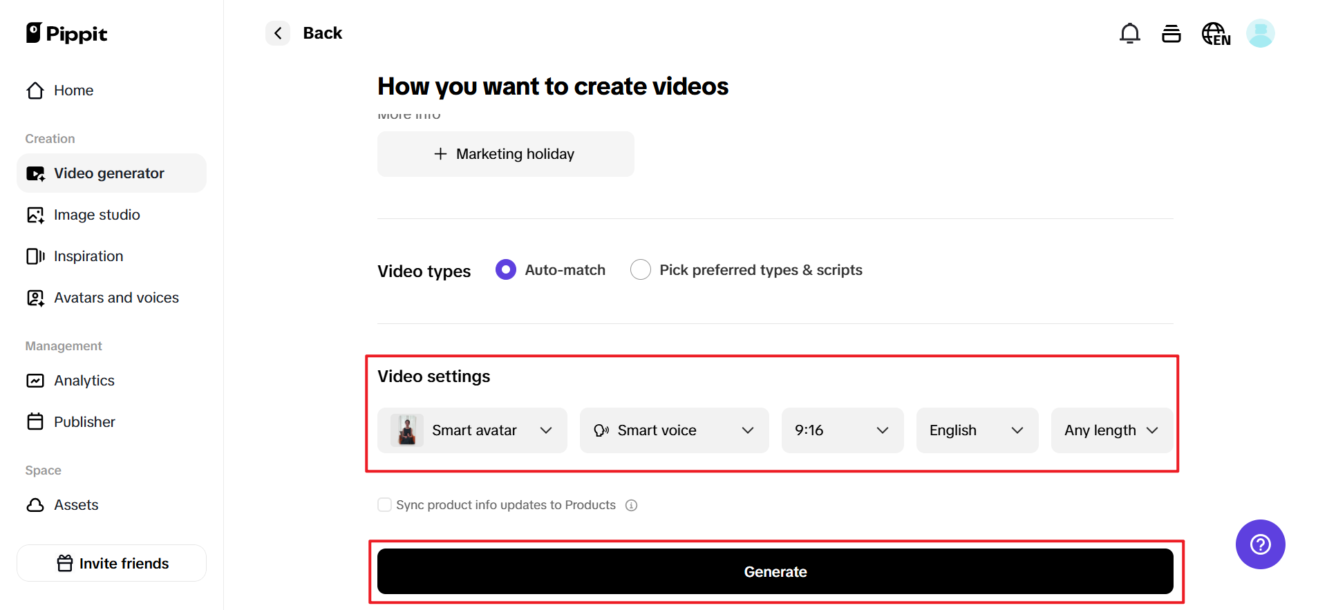 Customize video settings