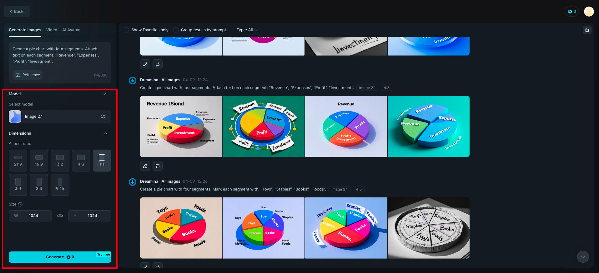 Genere su gráfico circular