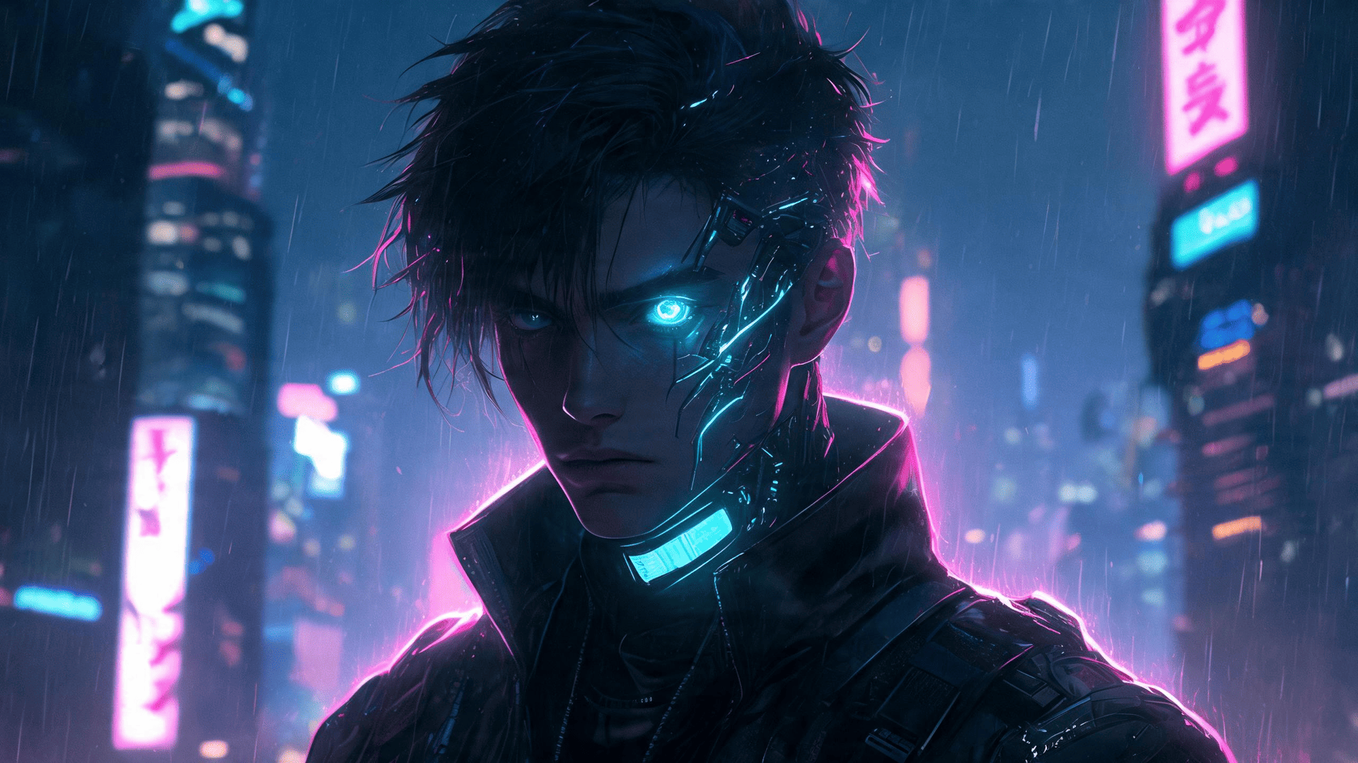 Retrato de personaje cyberpunk