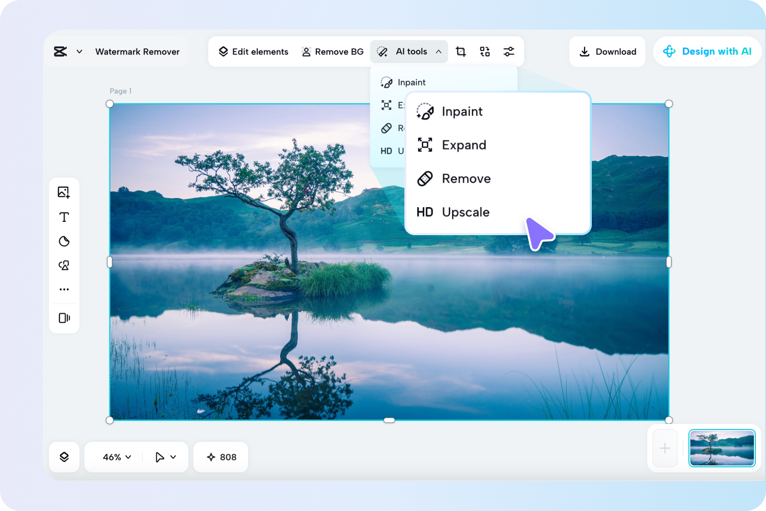 Precise watermark removal using AI tools
