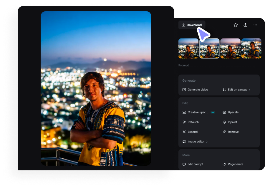 Refine and download your HD photo