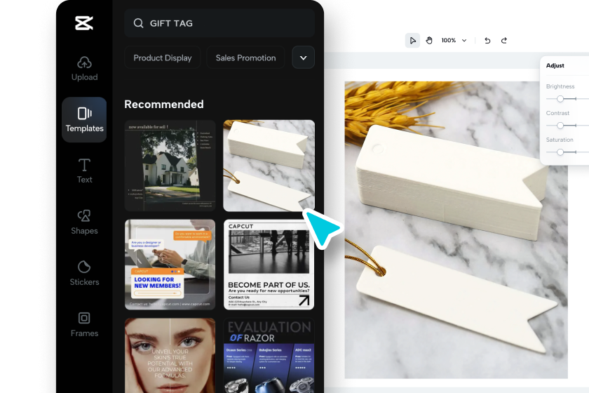 Ouvrez CapCut et sélectionnez un modèle
