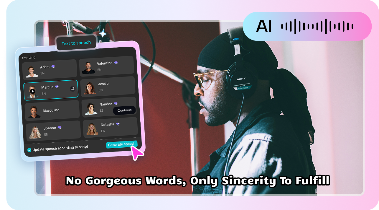 Lyrics-to-speech conversion in CapCut free rap lyrics generator