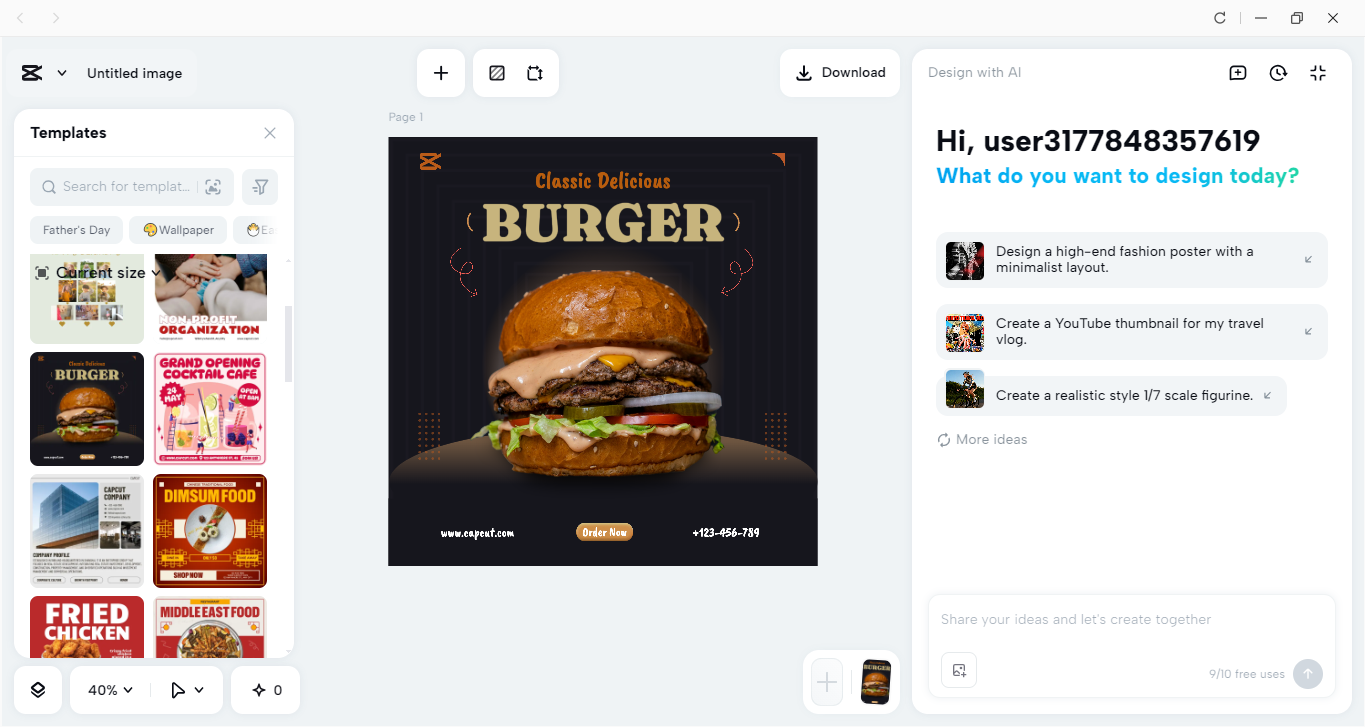 Editing interface of CapCut desktop video editor - the best tool to edit photos
