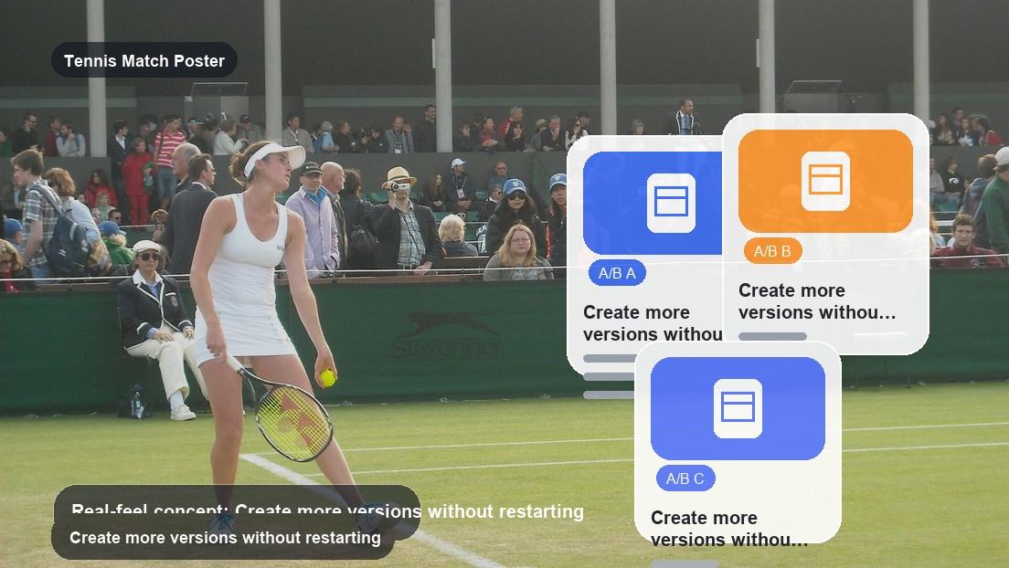 Tennis Match Poster Maker realistic image for create more versions without restarting