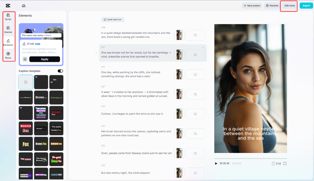 Editing the custom avatar video in CapCut