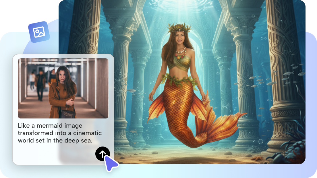 Turn photos into mermaids in the sea