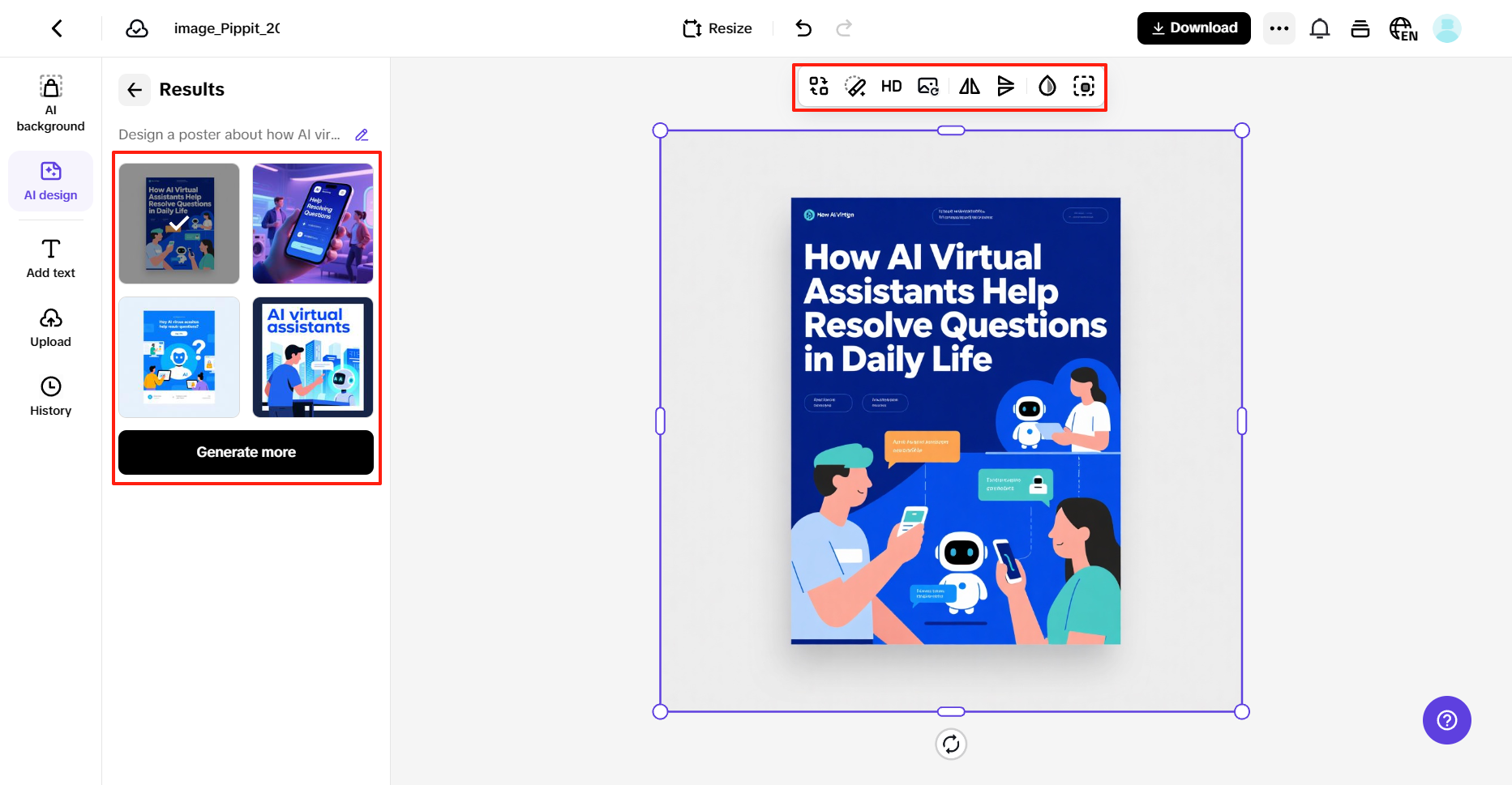 Select and edit your preferred poster