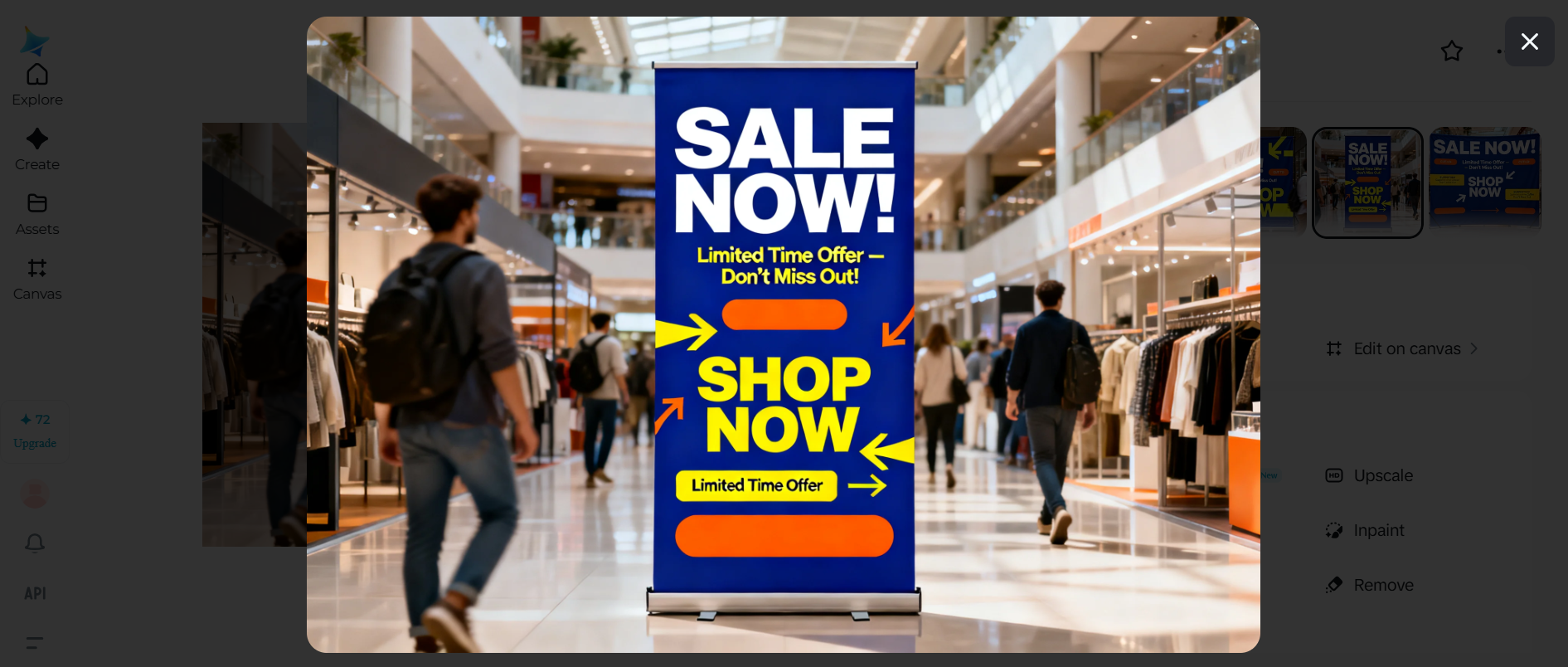 롤업 배너 디자인 아이디어: 고대비 CTA 롤업 배너