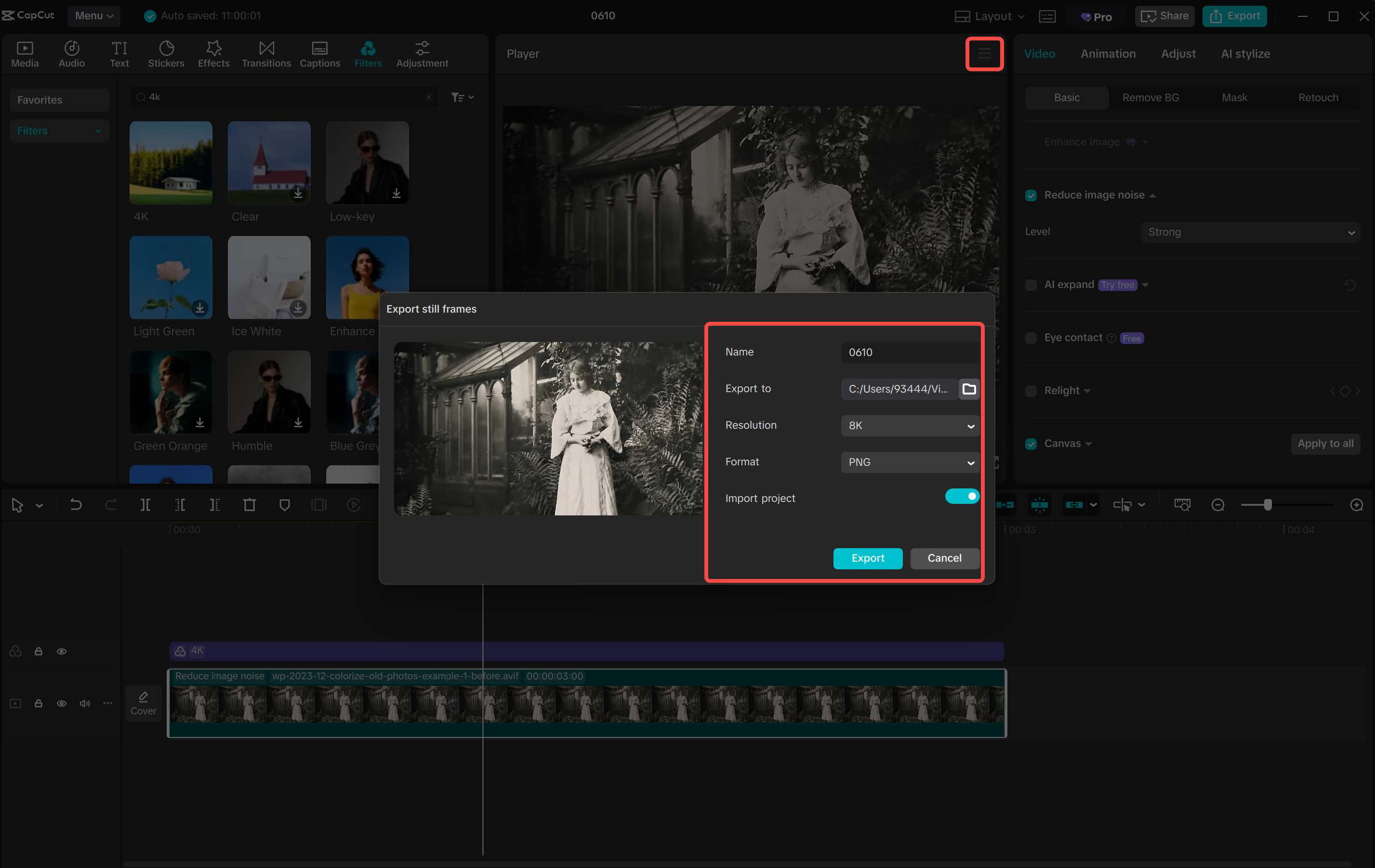 Exporting a video from the CapCut desktop video editor