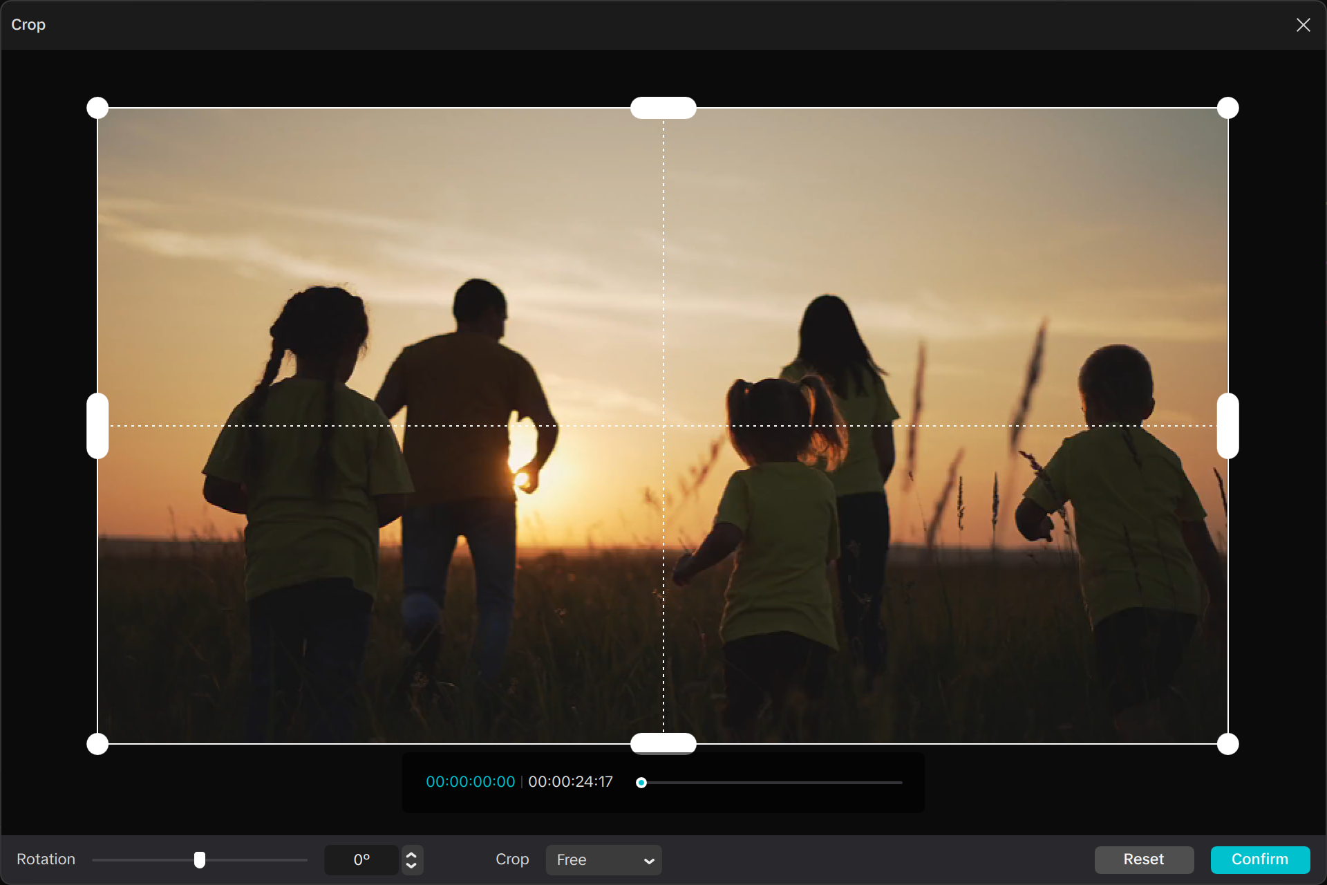 Interface of Crop straighten