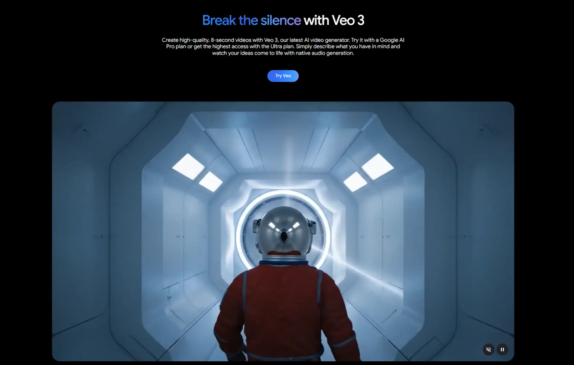 Veo 3 homepage