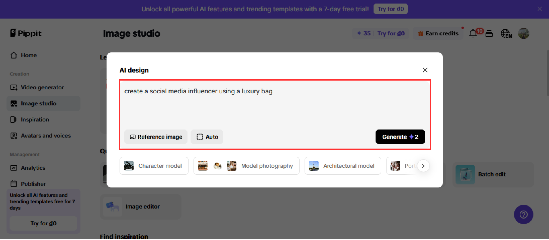 Buuin ang iyong disenyo.
