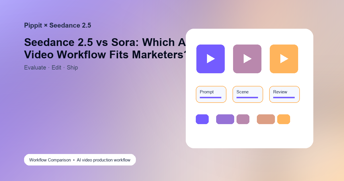 Seedance 2.5 vs Sora: Which AI Video Workflow Fits Marketers? cover image showing Pippit AI video workflow