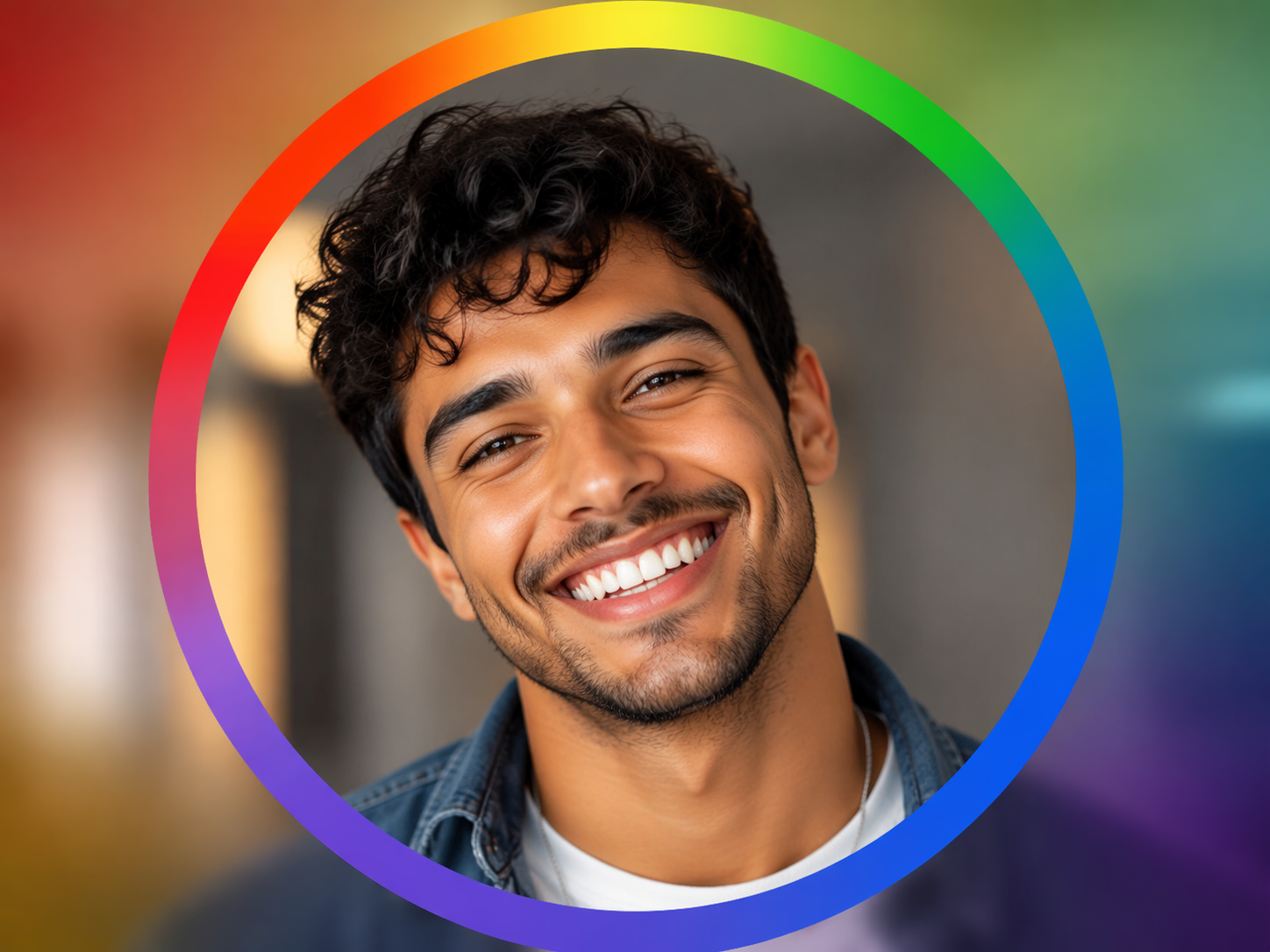 Dreamina rainbow pfp border maker hero image