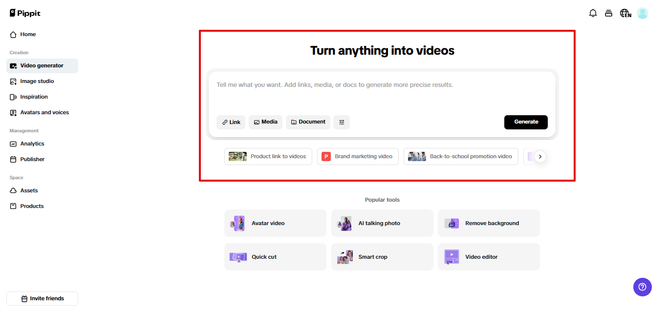 Pippit video solution