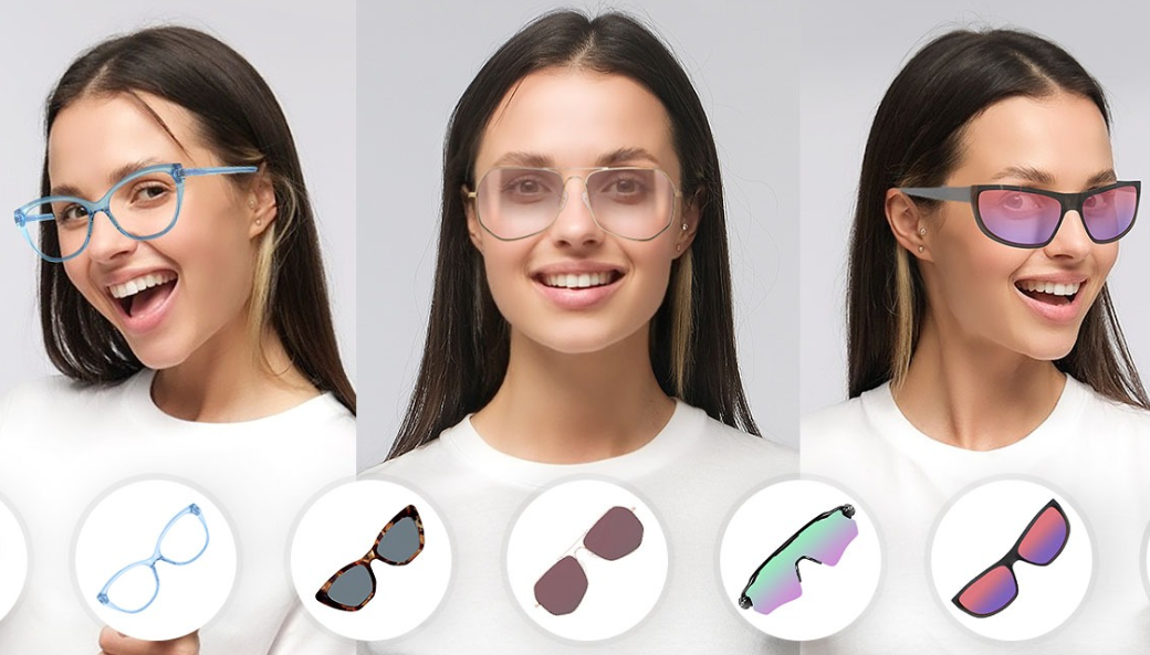 Virtual glasses try-on effect