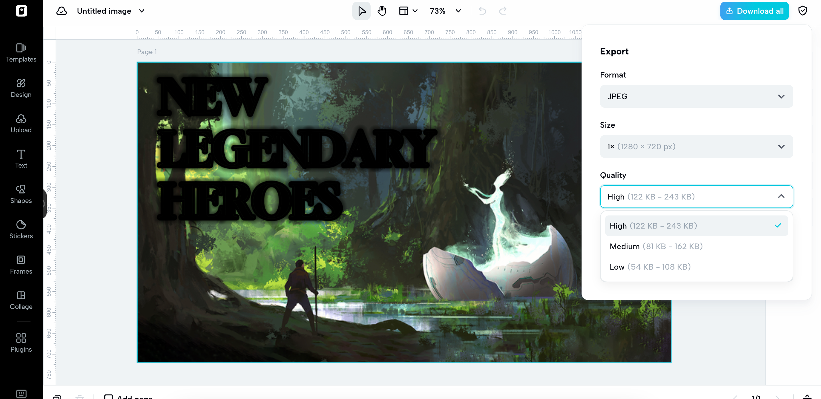 Mga opsyon sa mataas na kalidad na pag-export