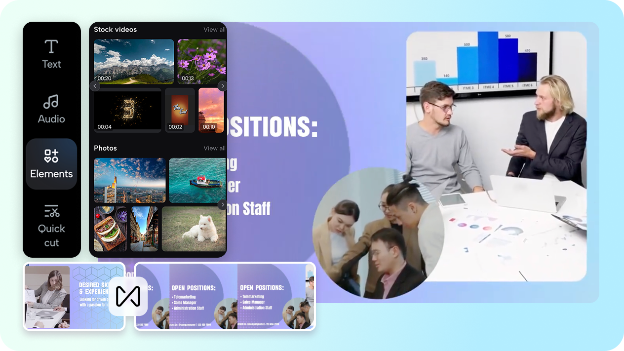 High-quality stock images and videos included