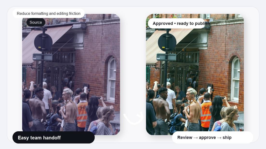 From This To This Transition Video Maker realistic image for reduce formatting and editing friction