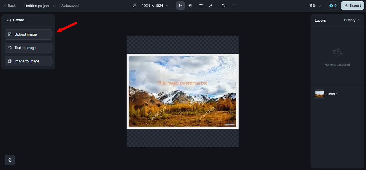 Open the Canvas and upload the image