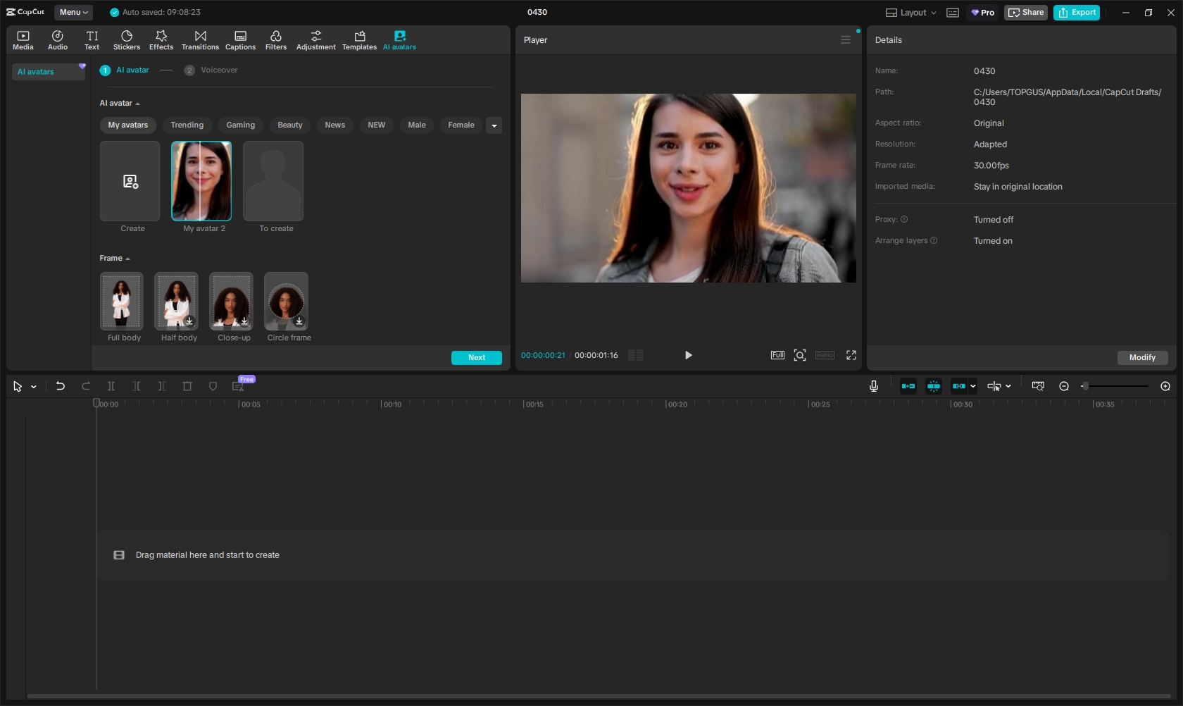 Apply your own avatar