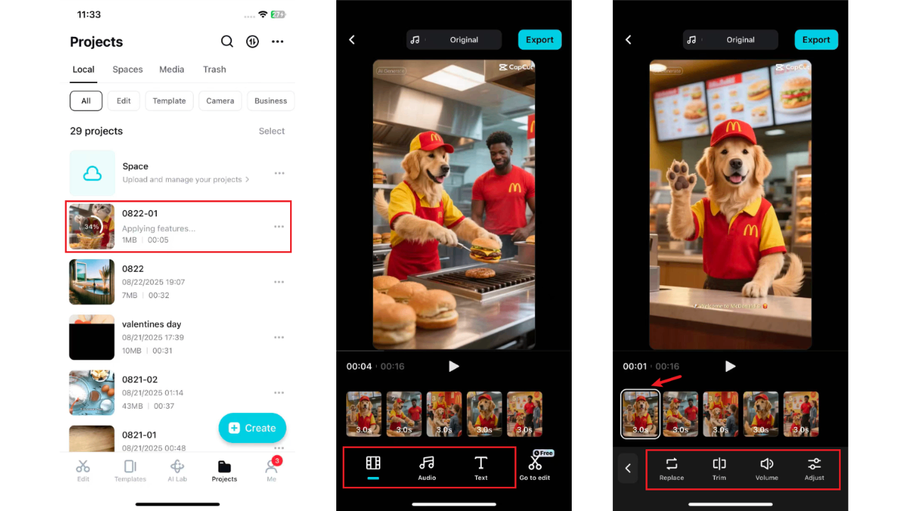 Customize and save your template video