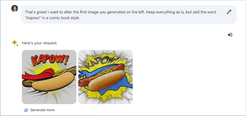 Demander des modifications au générateur d'images Gemini