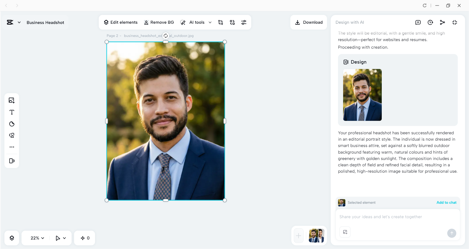 Interface of the CapCut desktop video editor - one of the best AI headshot generators