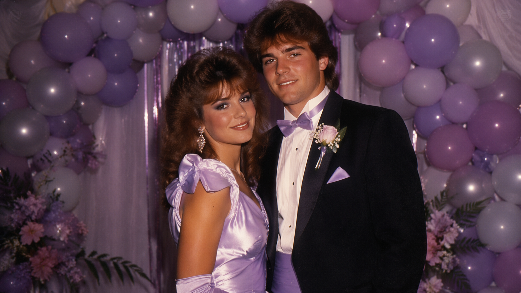 Dreamina 1980s Prom Photo Filter prompt Beispiel 6: Soft Studio Corsage