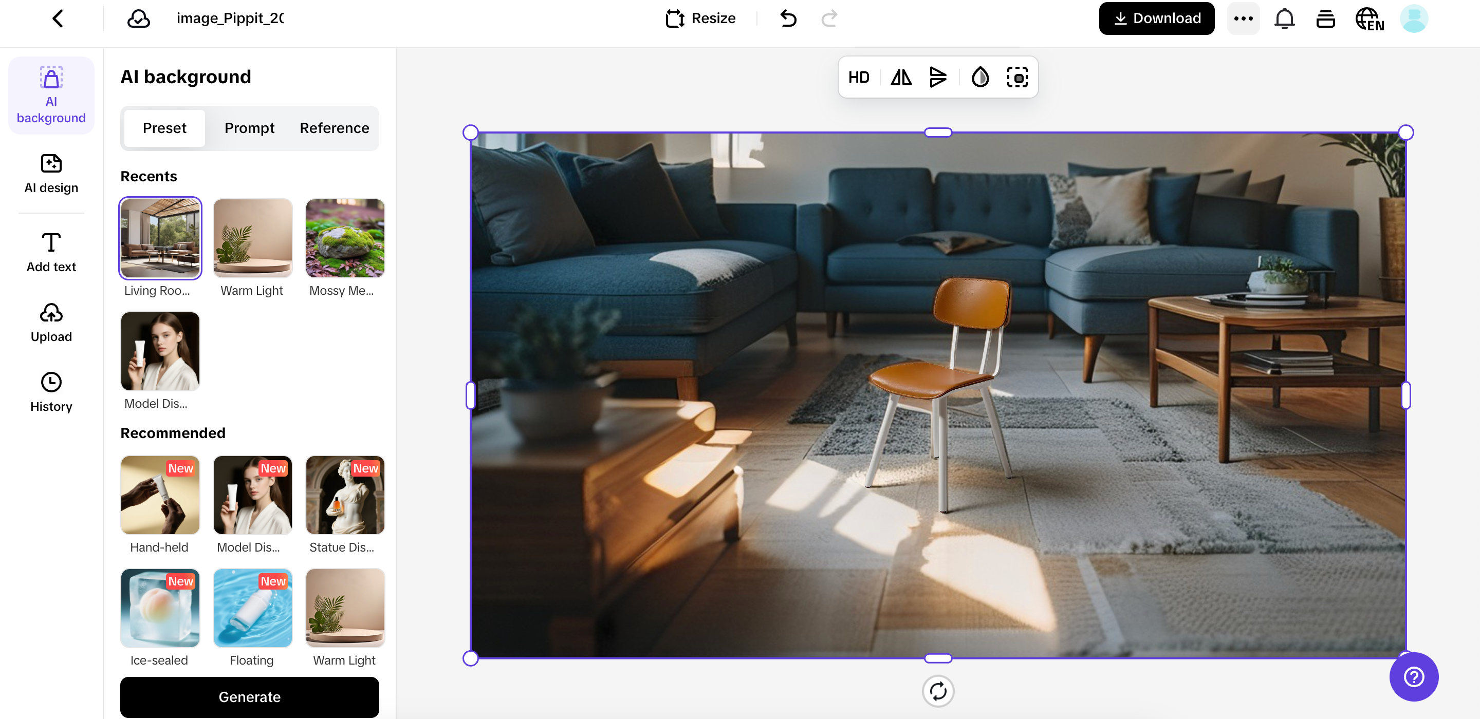 AI-generated backgrounds