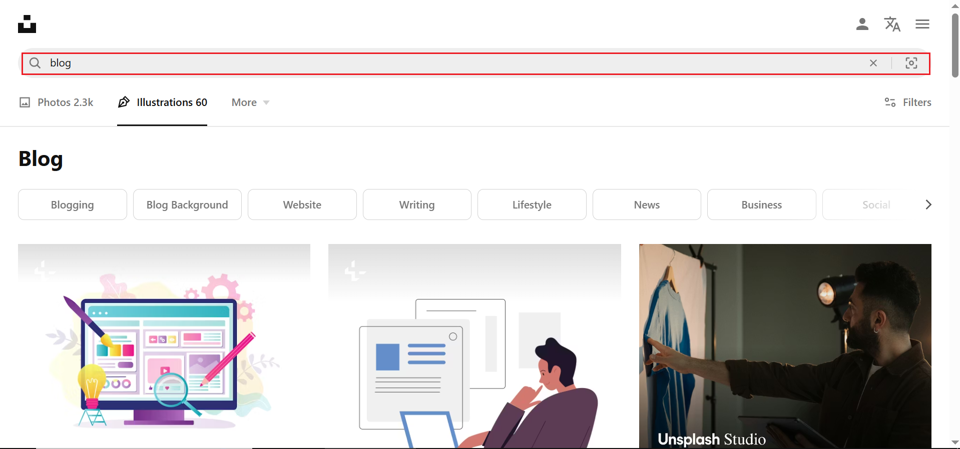 Search for illustrations