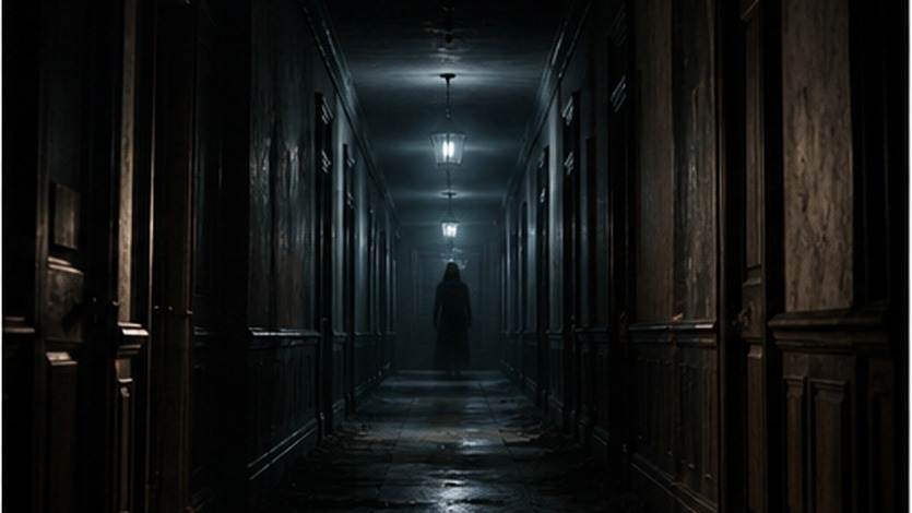 Shadow Figure Hallway Scene