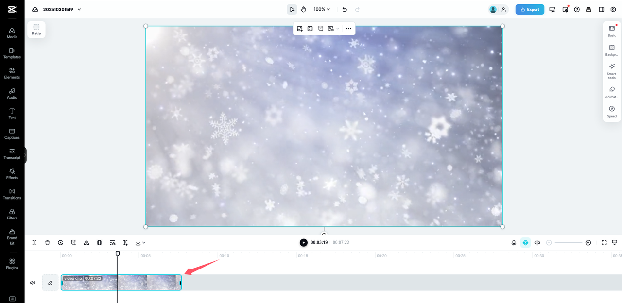 Cortar Vídeo Online no CapCut