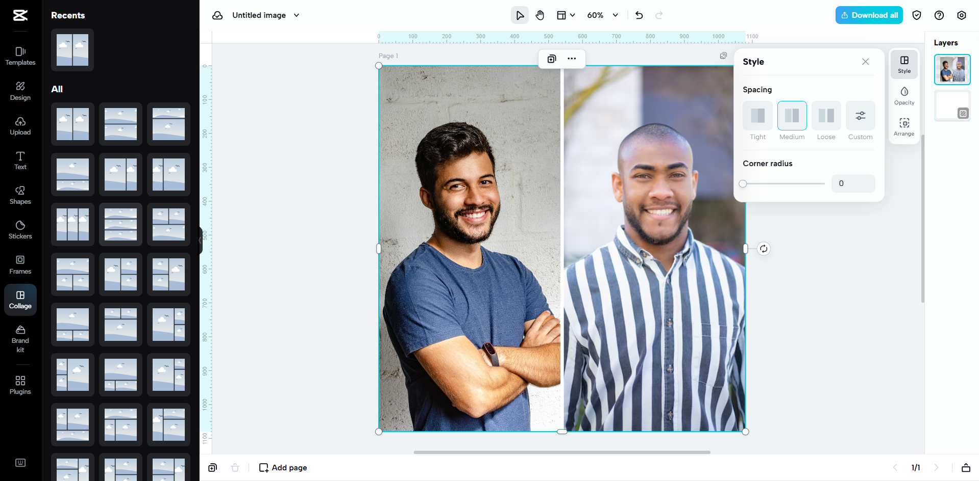 Interfaz de CapCut Web: una forma más sencilla de crear collages de fotos.