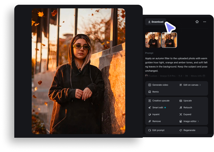 Refine and download your filtered photo