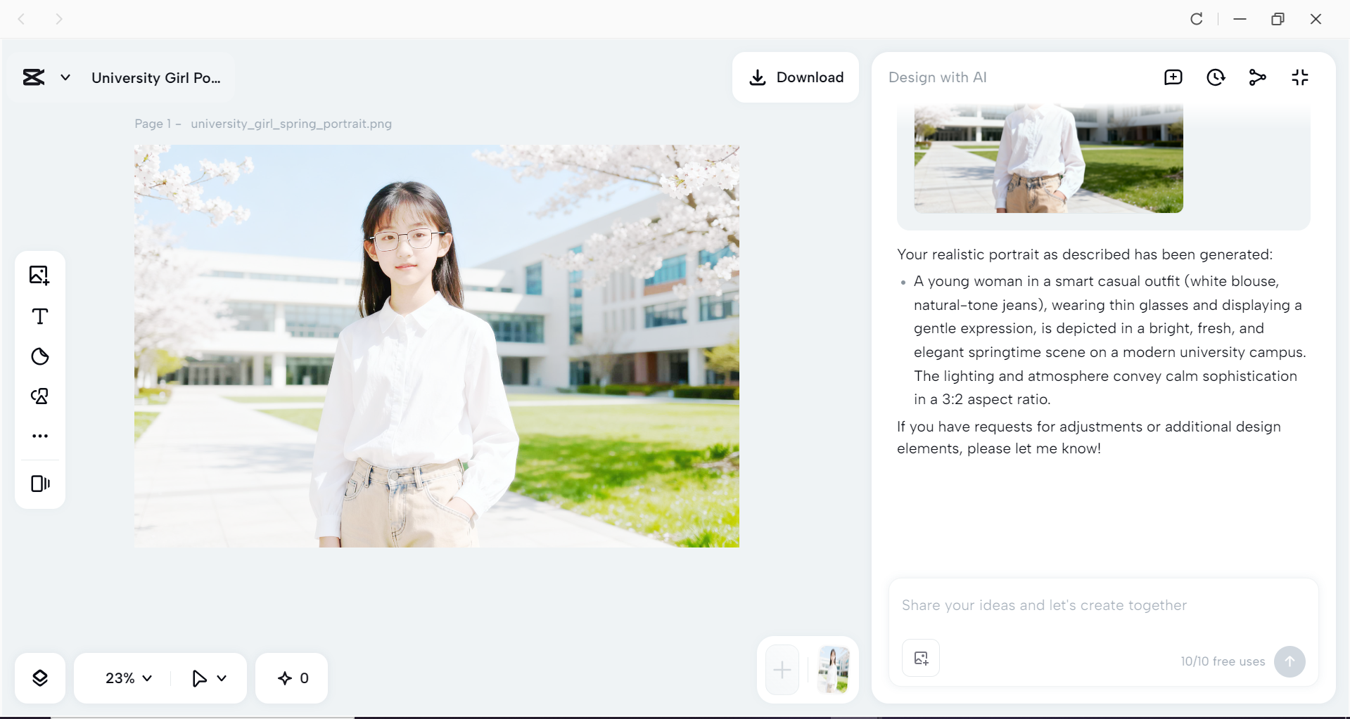 Interface of the CapCut desktop video editor - the best tool to generate high key light photography