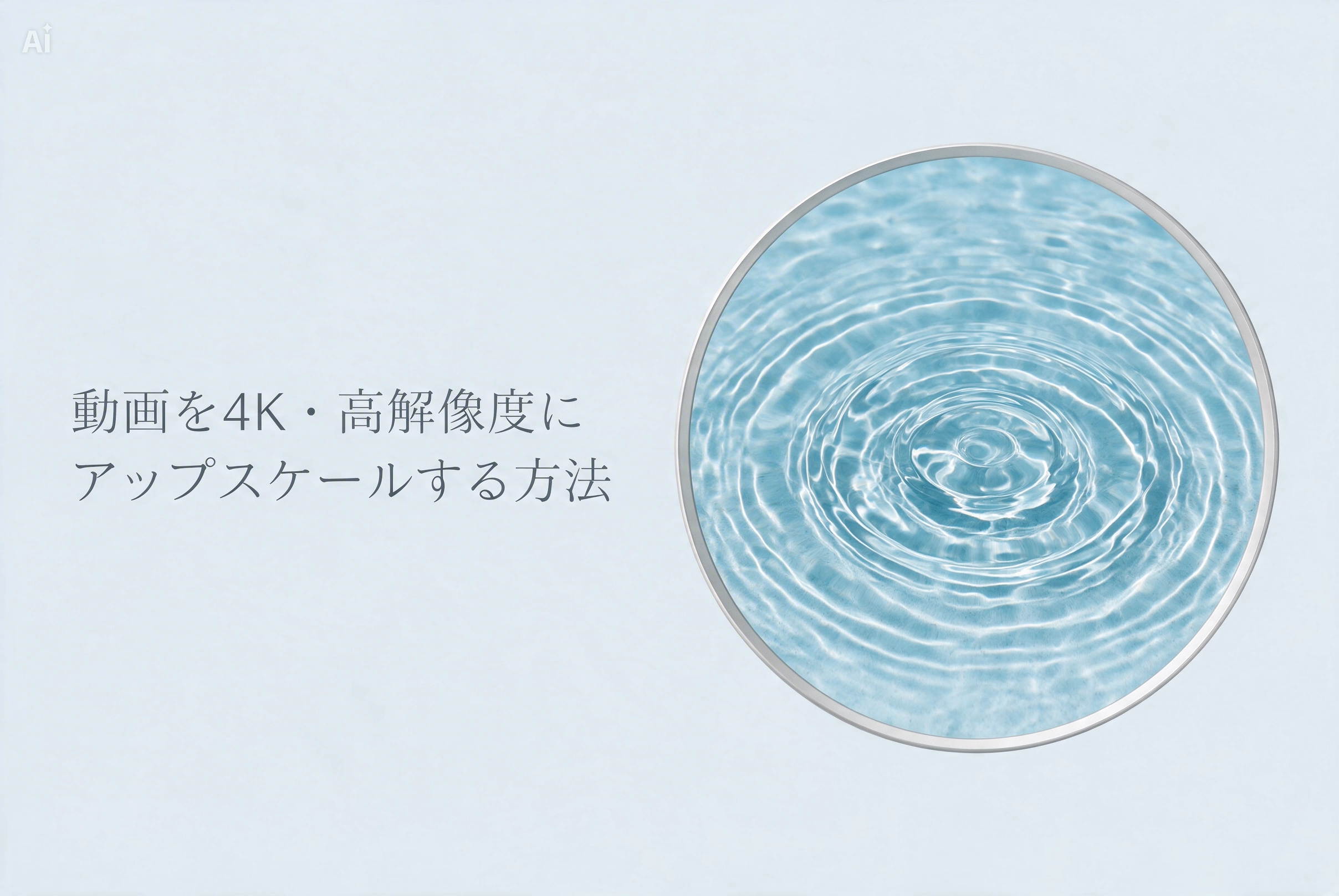 低画質の素材がクリアに整っていく流れを表現したバナー