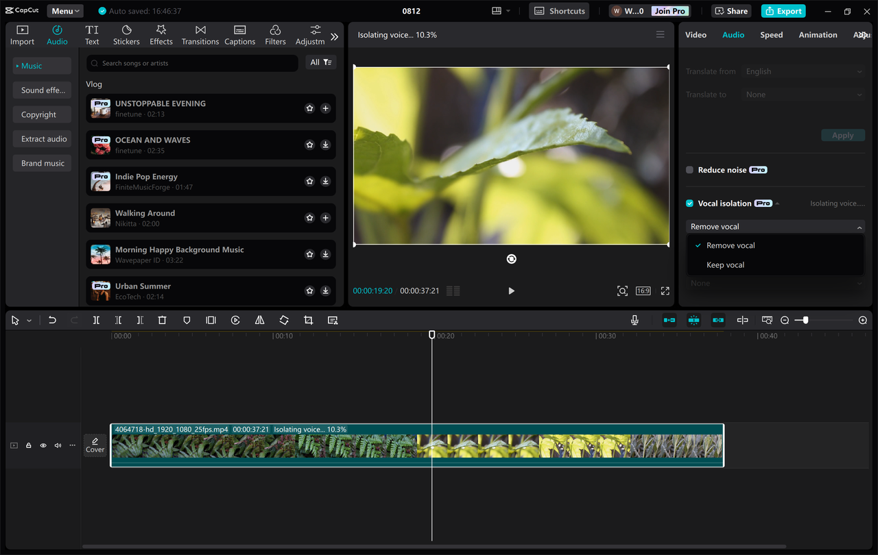 PC上でCapCutを使用してカラオケソングを作成する