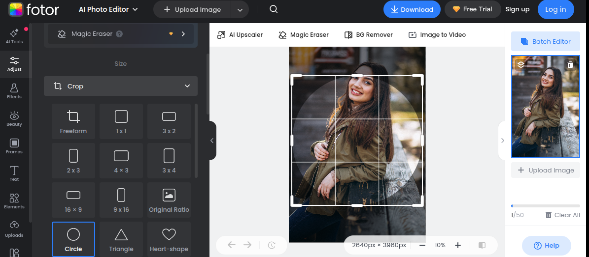 Fotor, a Circle Avatar Maker create round photos