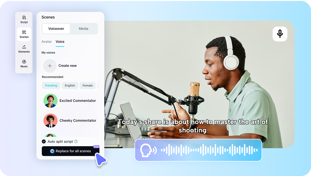 Adding voiceover in CapCut's PPT to video presentation converter