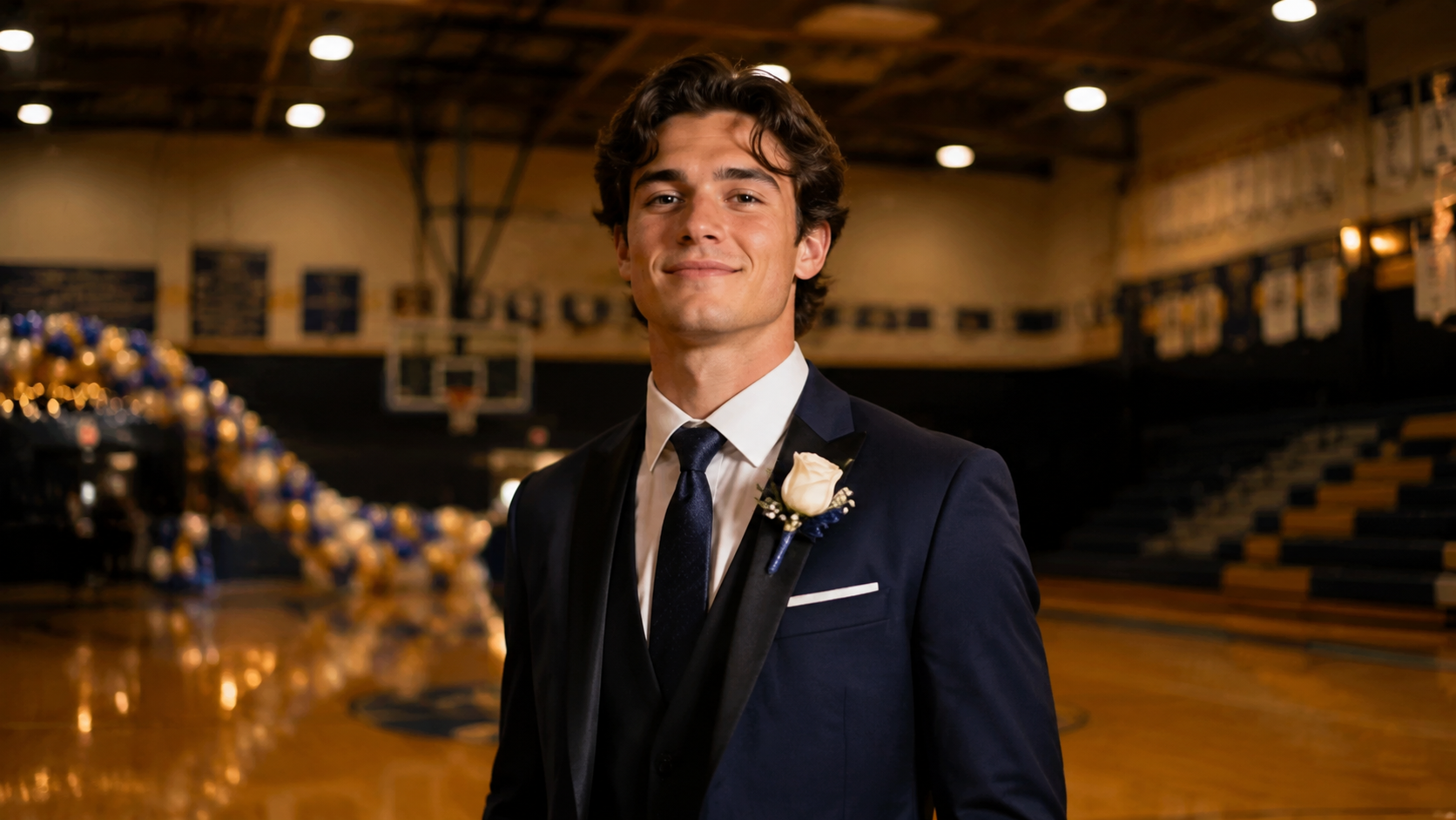 Formal Gym Portrait for homecoming photo prompts