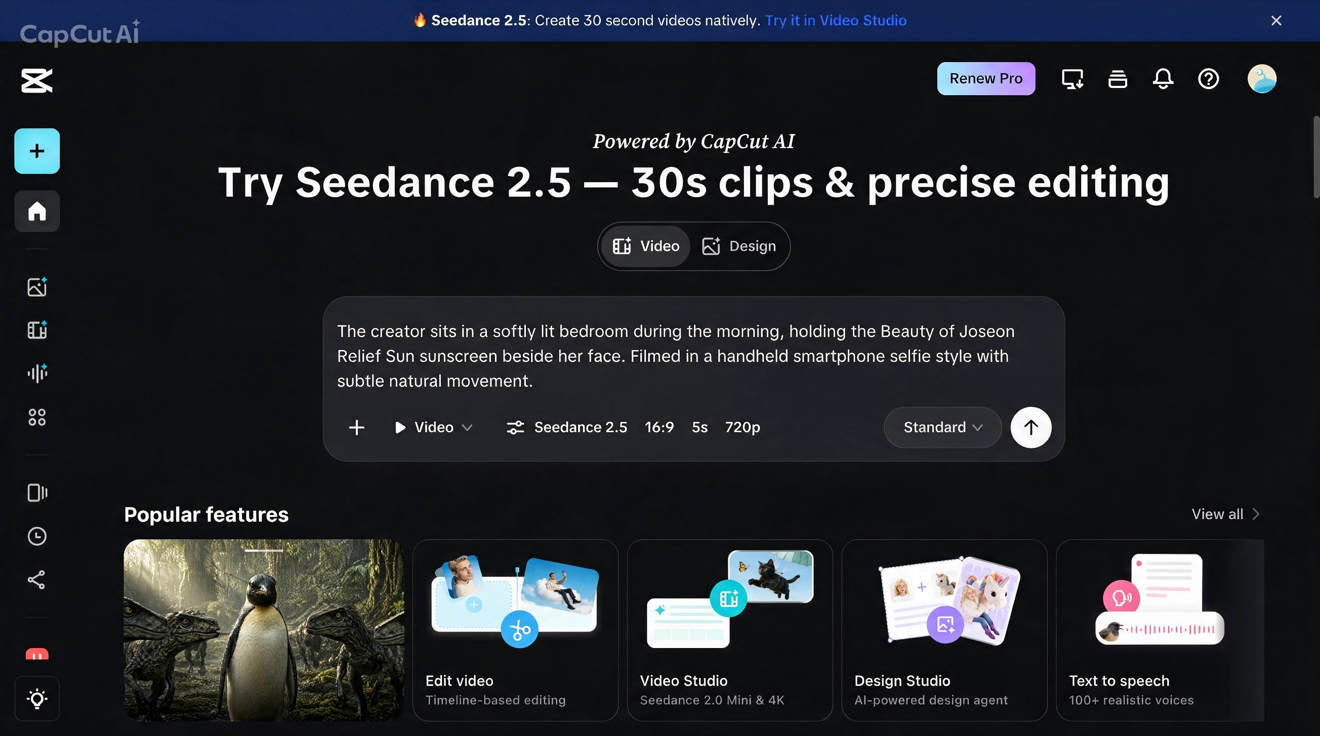Generate and review cinematic 4K video in Seedance 2.5