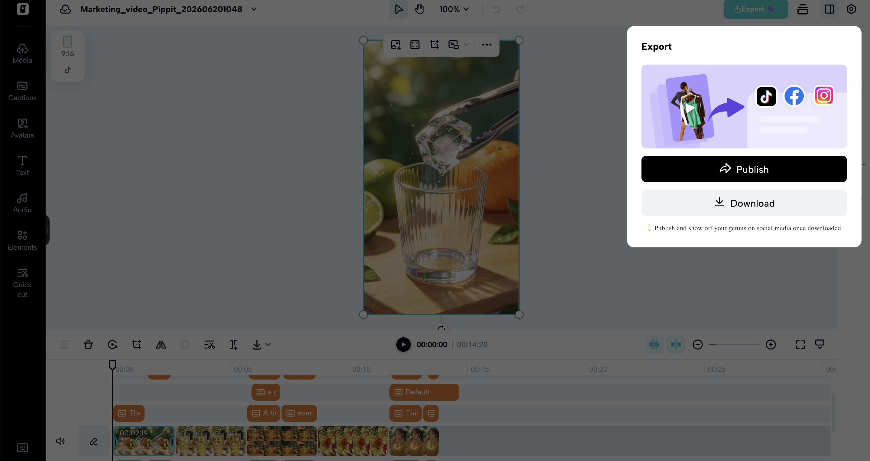Export and share