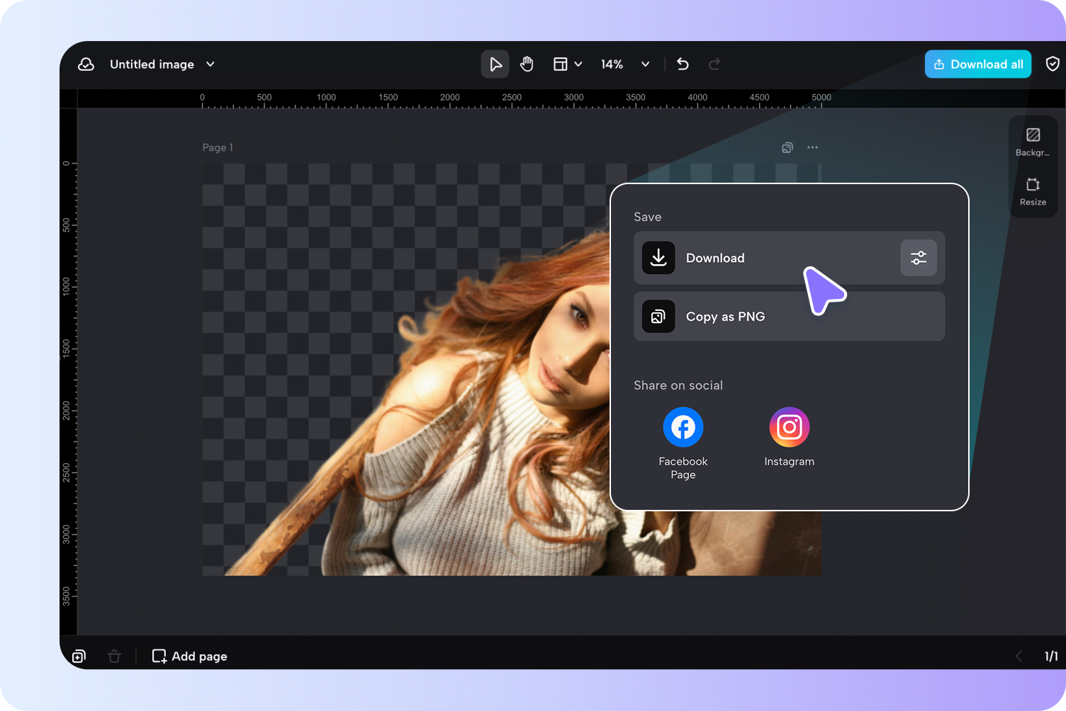 Exportul PNG transparent în CapCut
