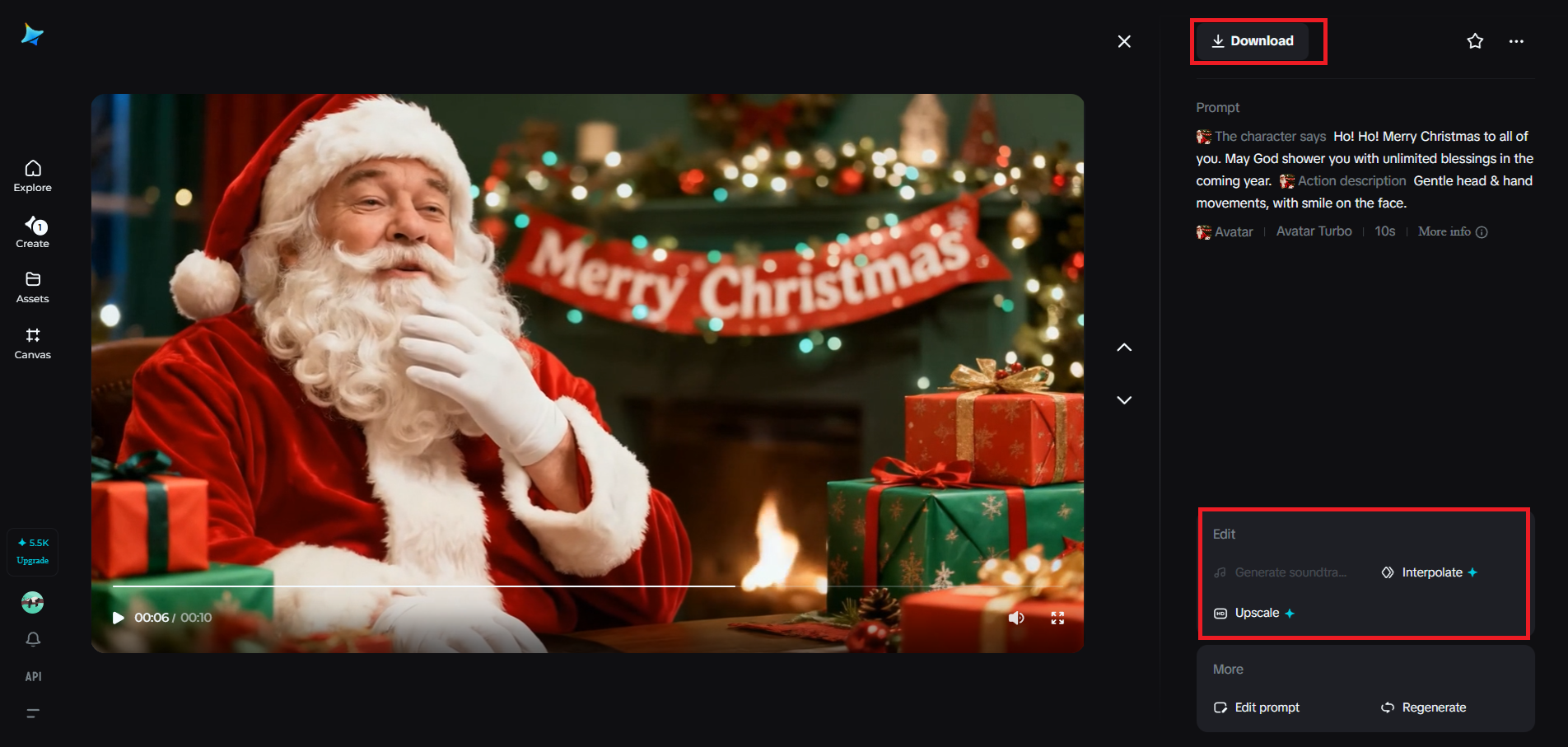 Visualize, aprimore e baixe seu vídeo